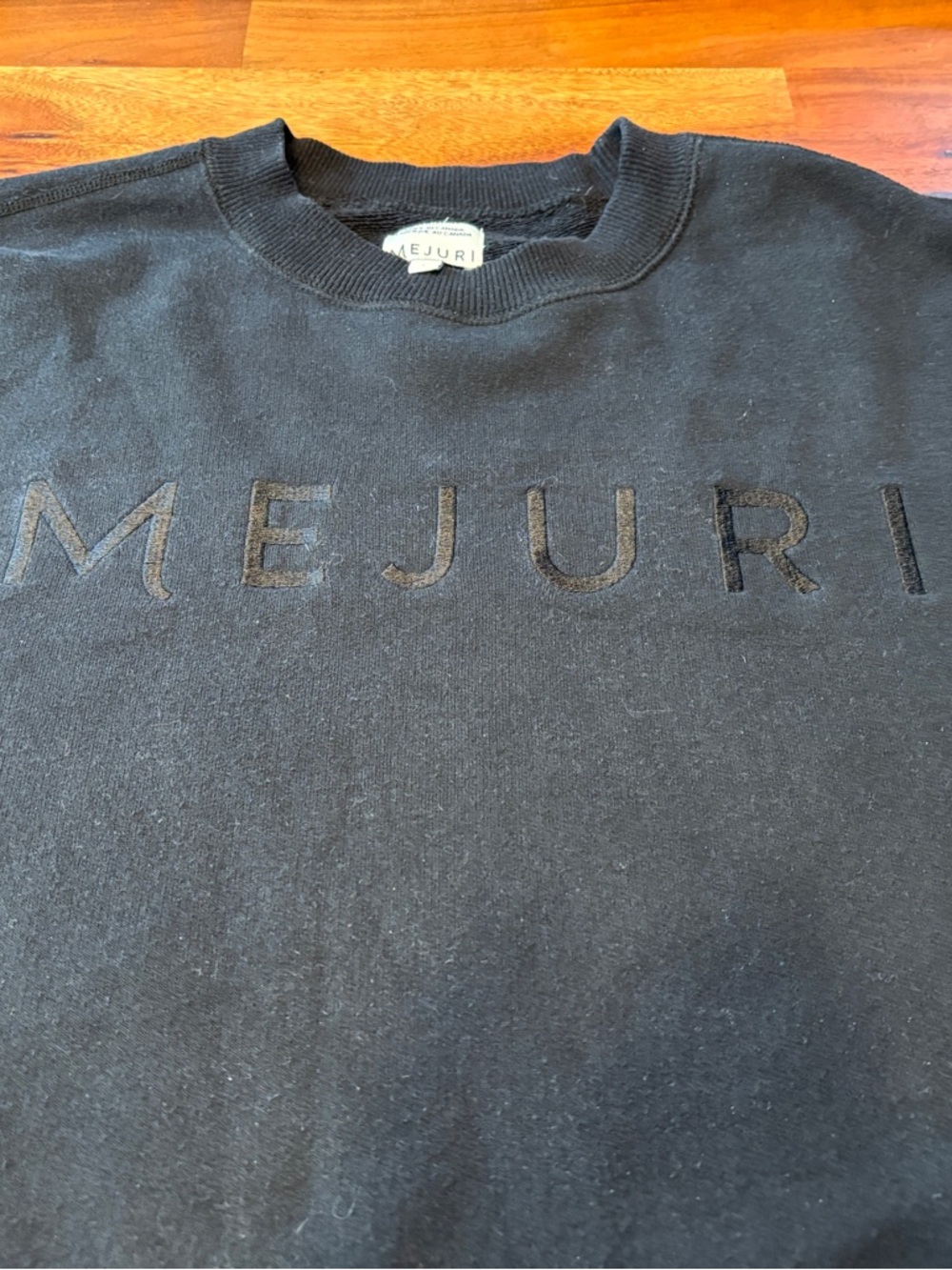 Mejuri Black Embroidered Logo Crewneck Sweatshirt - UNISEX - Black - Large - Picture 3 of 10